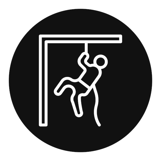 Imagen vectorial del icono de Rappel Se puede usar para la escalada en roca