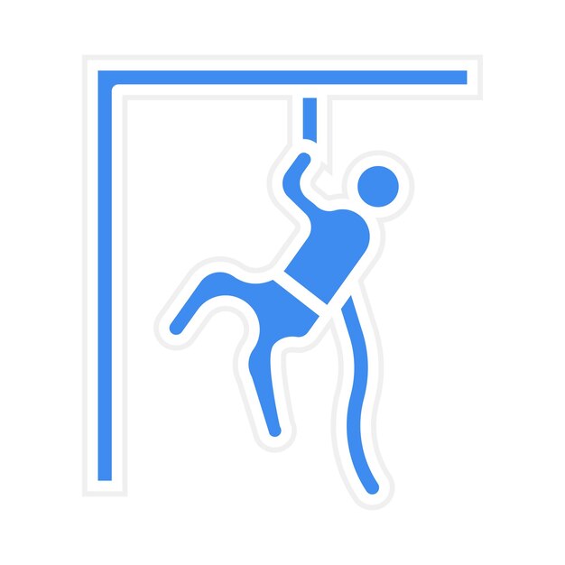 Imagen vectorial del icono de Rappel Se puede usar para la escalada en roca