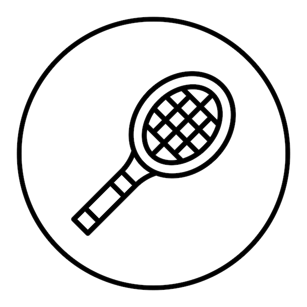 Imagen vectorial del icono de la raqueta de tenis Se puede usar para diversión al aire libre