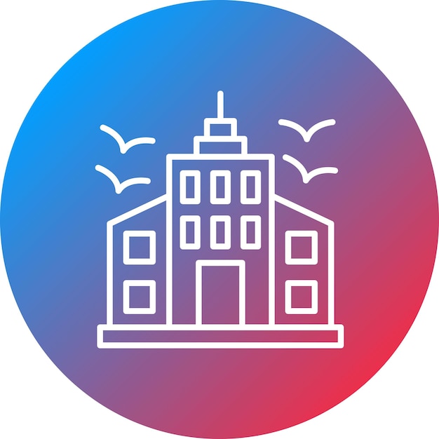 Imagen vectorial del icono del rascacielos Se puede utilizar para los elementos de la ciudad