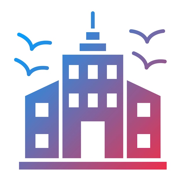 Imagen vectorial del icono del rascacielos Se puede utilizar para los elementos de la ciudad