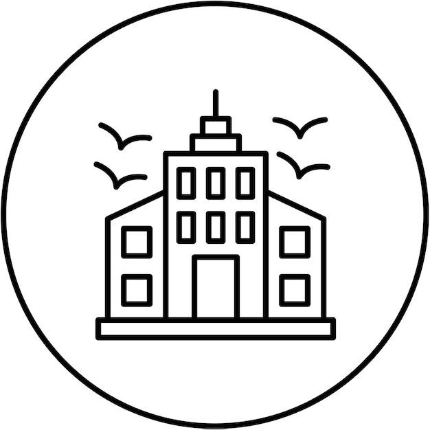 Imagen vectorial del icono del rascacielos Se puede utilizar para los elementos de la ciudad