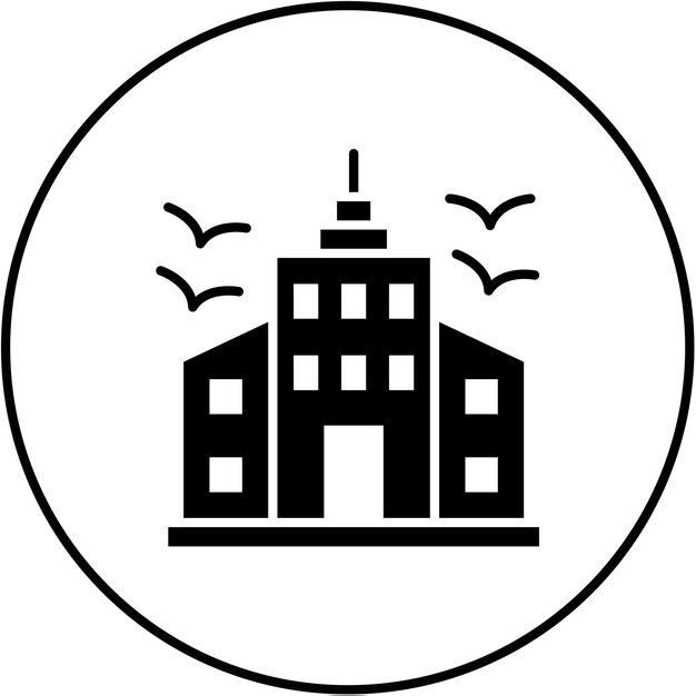 Imagen vectorial del icono del rascacielos Se puede utilizar para los elementos de la ciudad