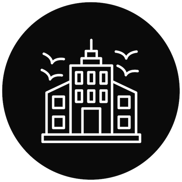 Imagen vectorial del icono del rascacielos Se puede utilizar para los elementos de la ciudad