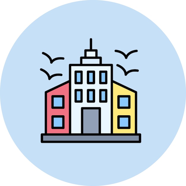 Imagen vectorial del icono del rascacielos Se puede utilizar para los elementos de la ciudad