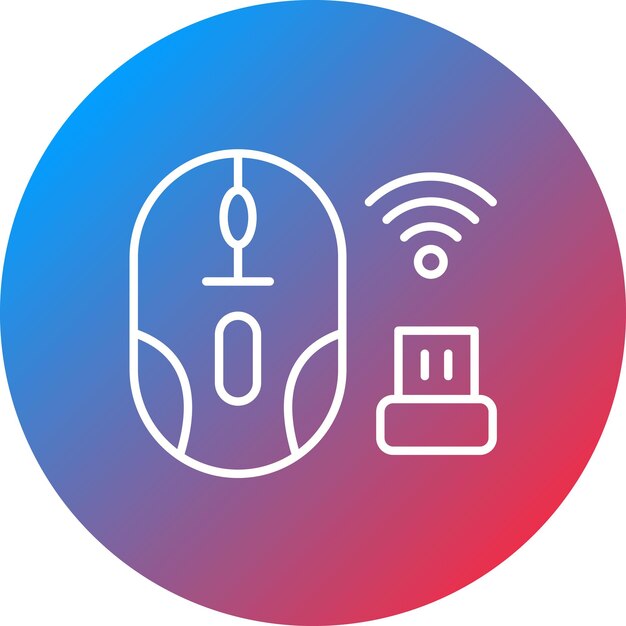 Imagen vectorial del icono del ratón inalámbrico de la computadora Se puede utilizar para la red y el intercambio de datos