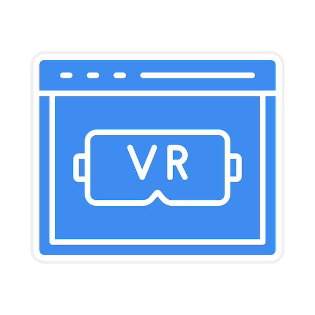 Imagen vectorial de icono de realidad virtual Se puede usar para ciencias de la computación