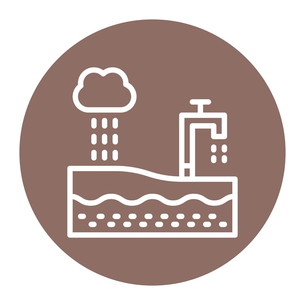 Imagen vectorial del icono de recarga de aguas subterráneas Se puede utilizar para el tratamiento del agua