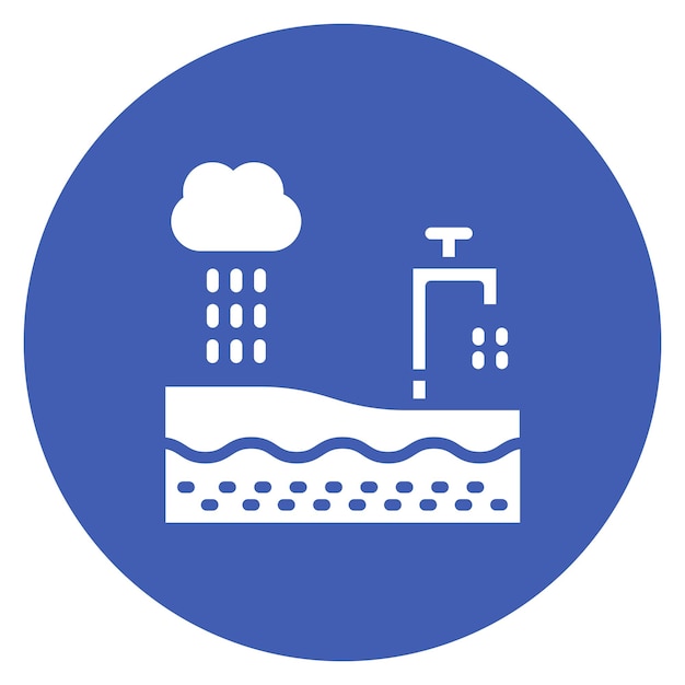 Imagen vectorial del icono de recarga de aguas subterráneas Se puede utilizar para el tratamiento del agua