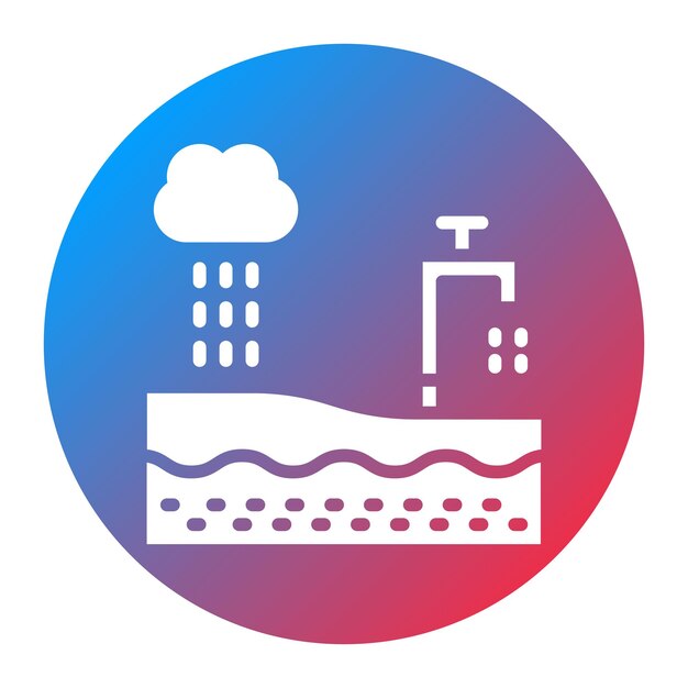 Imagen vectorial del icono de recarga de aguas subterráneas Se puede utilizar para el tratamiento del agua