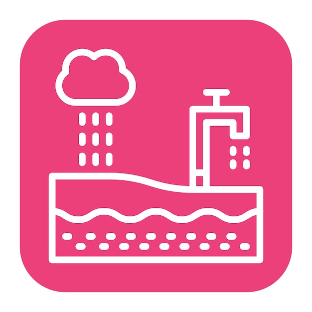 Imagen vectorial del icono de recarga de aguas subterráneas Se puede utilizar para el tratamiento del agua