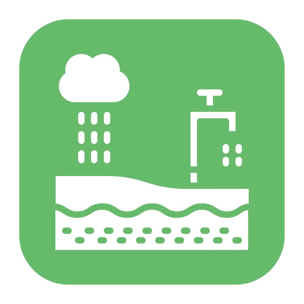 Imagen vectorial del icono de recarga de aguas subterráneas Se puede utilizar para el tratamiento del agua