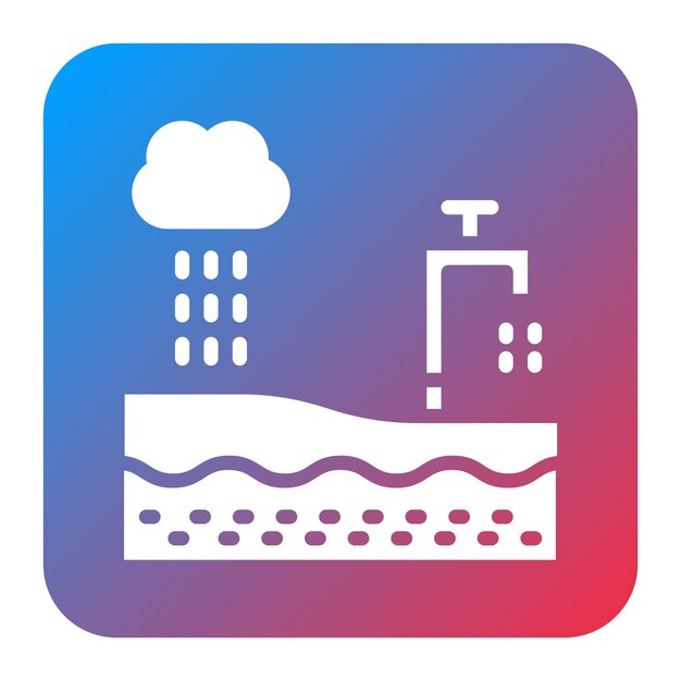Imagen vectorial del icono de recarga de aguas subterráneas Se puede utilizar para el tratamiento del agua