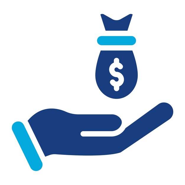 Imagen vectorial del icono de recaudación de fondos Se puede usar para crowdfunding