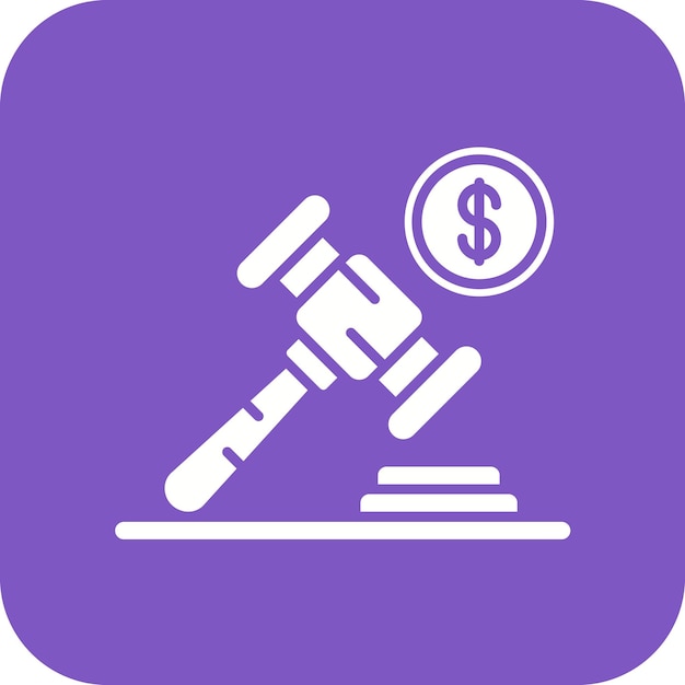 Imagen vectorial del icono de la recaudación de fondos de la subasta Se puede usar para la Casa de Subastas