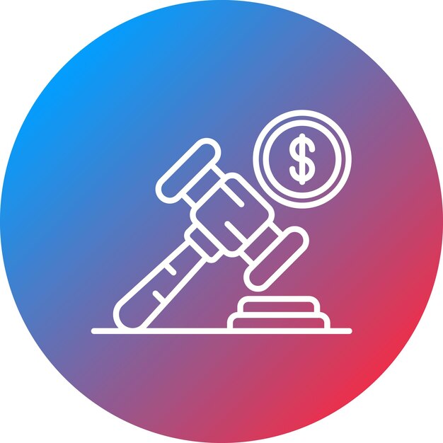 Imagen vectorial del icono de la recaudación de fondos de la subasta Se puede usar para la Casa de Subastas