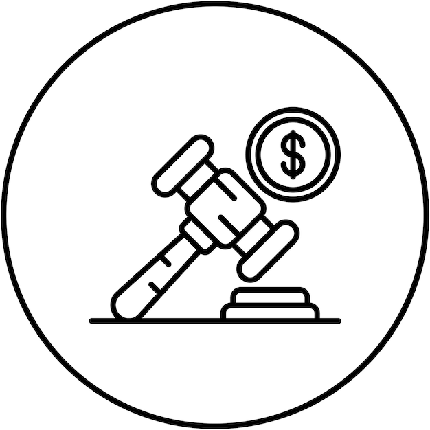 Imagen vectorial del icono de la recaudación de fondos de la subasta Se puede usar para la Casa de Subastas