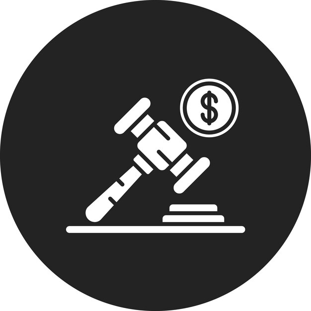 Imagen vectorial del icono de la recaudación de fondos de la subasta Se puede usar para la Casa de Subastas