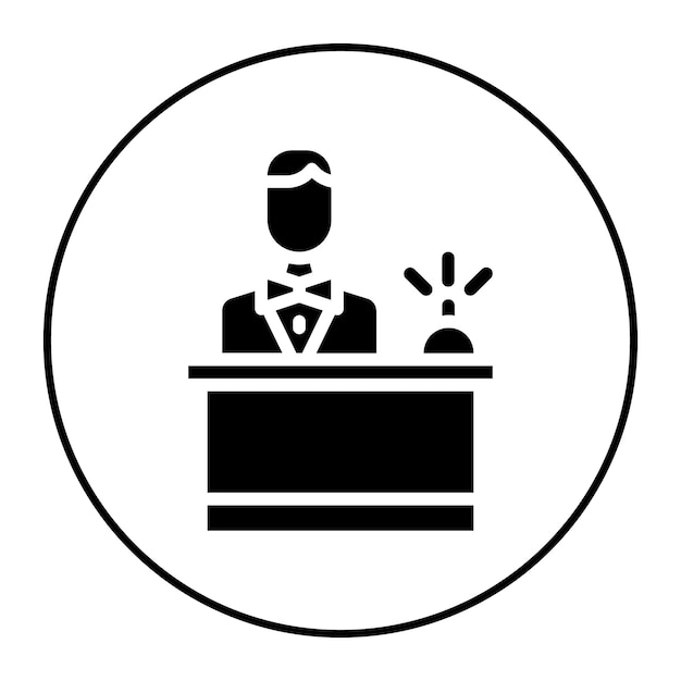 Imagen vectorial del icono de recepción Se puede utilizar para la lavandería