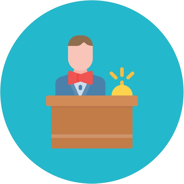 Imagen vectorial del icono de recepción Se puede utilizar para la lavandería