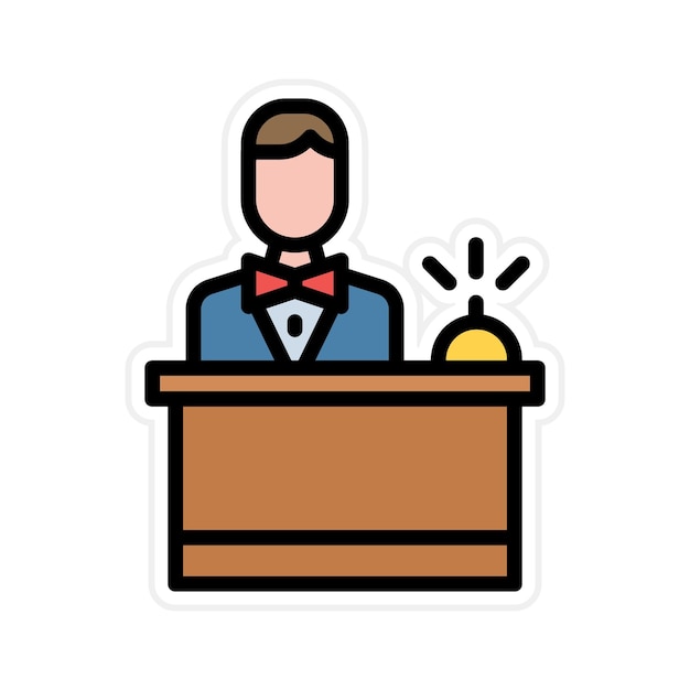 Imagen vectorial del icono de recepción Se puede utilizar para la lavandería