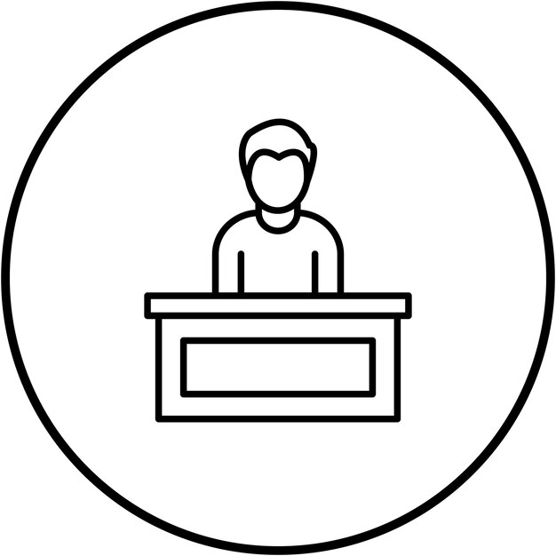 Imagen vectorial del icono de recepción Puede utilizarse para los servicios hoteleros