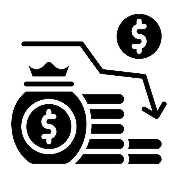 Imagen vectorial del icono de recesión Se puede utilizar para el manejo de crisis