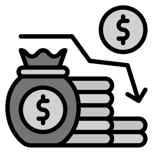 Imagen vectorial del icono de recesión Se puede utilizar para el manejo de crisis