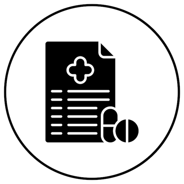Imagen vectorial del icono de la receta Se puede utilizar para el chequeo de salud