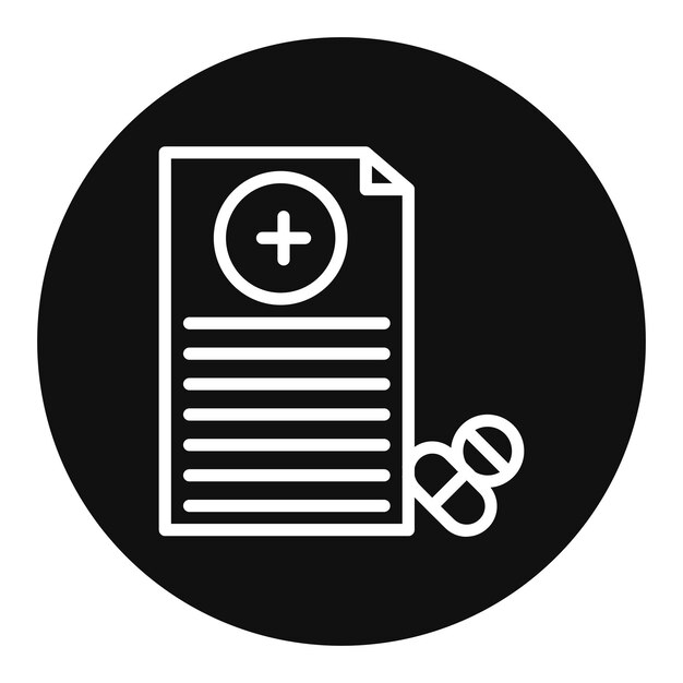 Imagen vectorial del icono de la receta Se puede utilizar para el hogar de ancianos