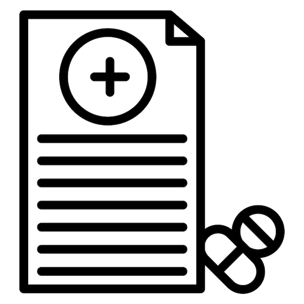 Imagen vectorial del icono de la receta Se puede utilizar para el hogar de ancianos