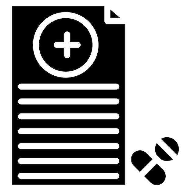 Imagen vectorial del icono de la receta Se puede utilizar para el hogar de ancianos
