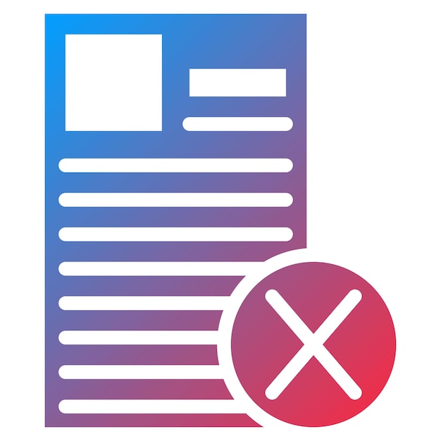 Imagen vectorial del icono de rechazo de trabajo Se puede utilizar para el proceso de contratación