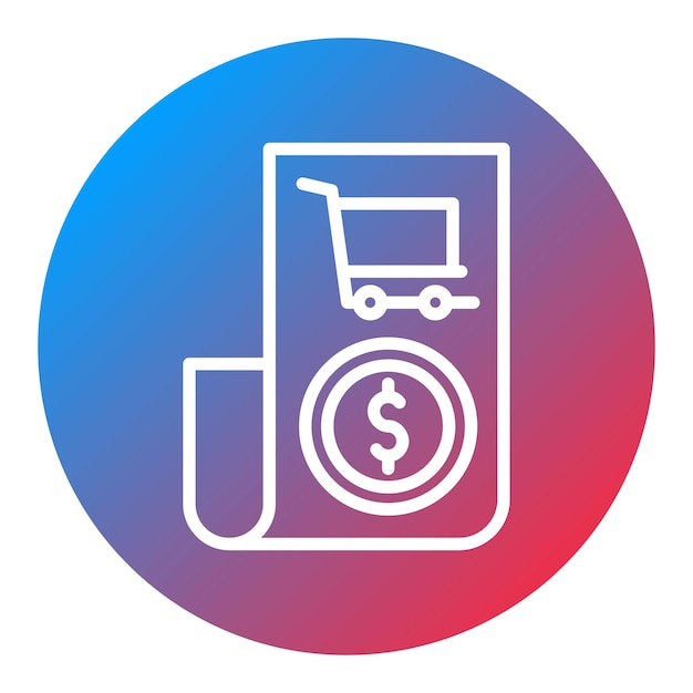 Imagen vectorial del icono del recibo del carrito Se puede utilizar para la tienda de comercio electrónico