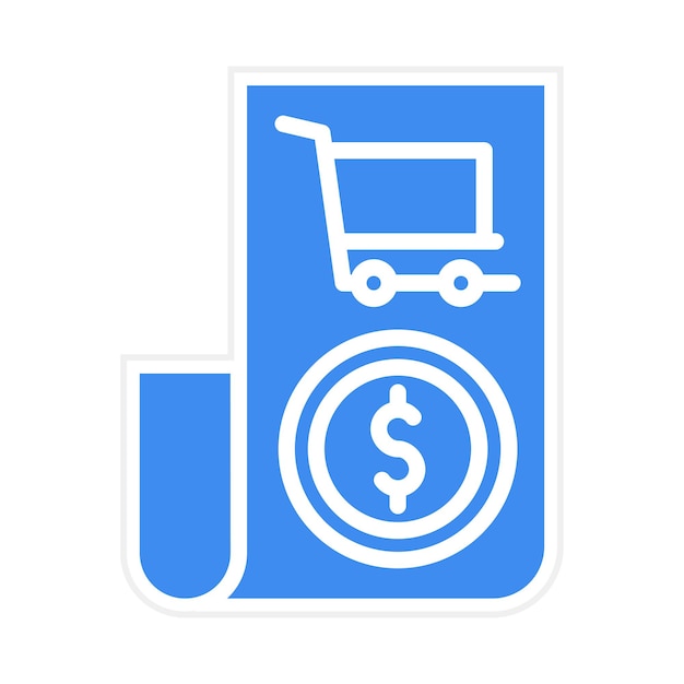 Imagen vectorial del icono del recibo del carrito Se puede utilizar para la tienda de comercio electrónico