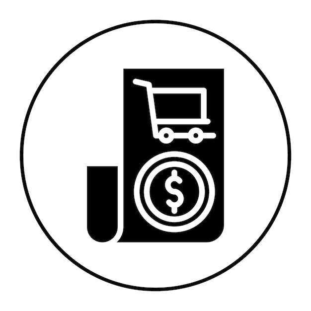 Imagen vectorial del icono del recibo del carrito Se puede utilizar para la tienda de comercio electrónico