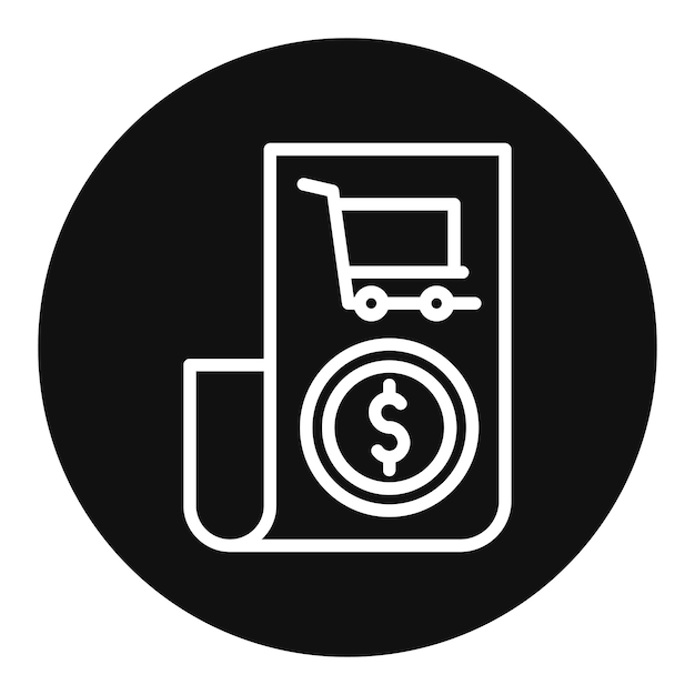 Imagen vectorial del icono del recibo del carrito Se puede utilizar para la tienda de comercio electrónico