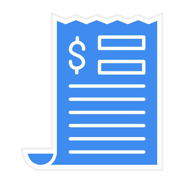 Imagen vectorial del icono del recibo Se puede utilizar para compras y comercio electrónico
