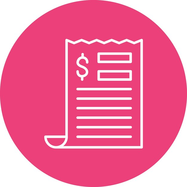 Imagen vectorial del icono del recibo Se puede utilizar para compras y comercio electrónico