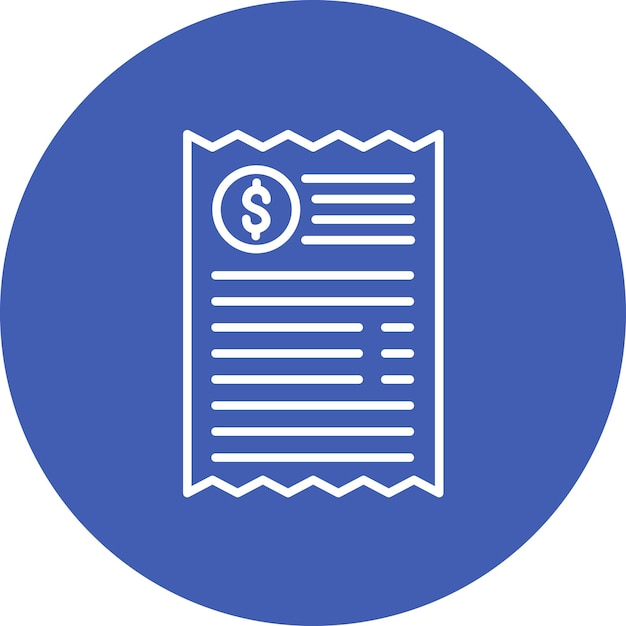 Imagen vectorial del icono del recibo Puede utilizarse para la economía empresarial