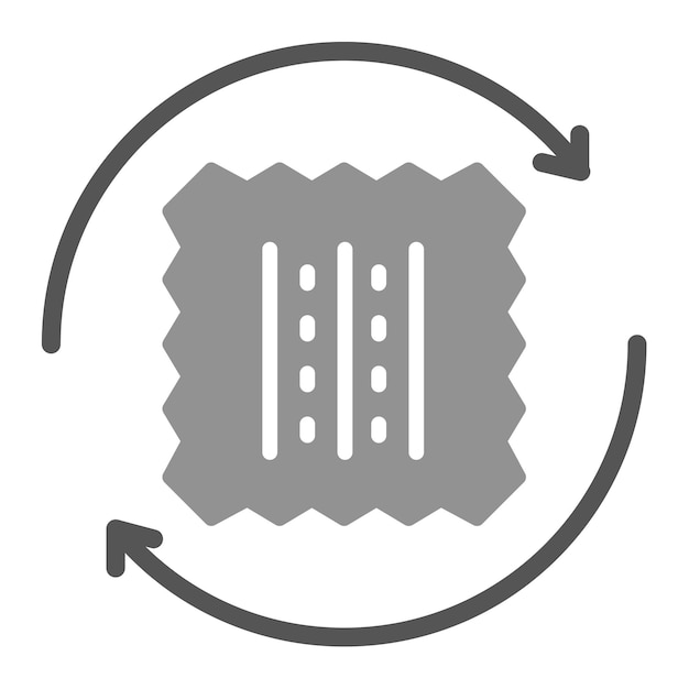 Imagen vectorial del icono de reciclaje de tela Se puede utilizar para las características de la tela