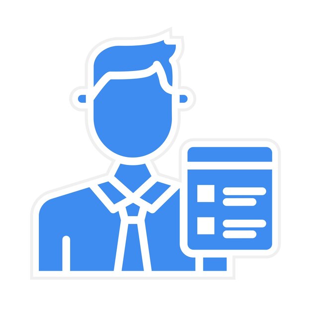 Imagen vectorial del icono del reclutador Se puede utilizar para la Feria de Empleo