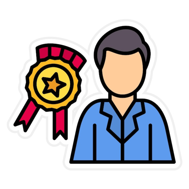 La imagen vectorial del icono de recompensa de los empleados se puede utilizar para los recursos humanos