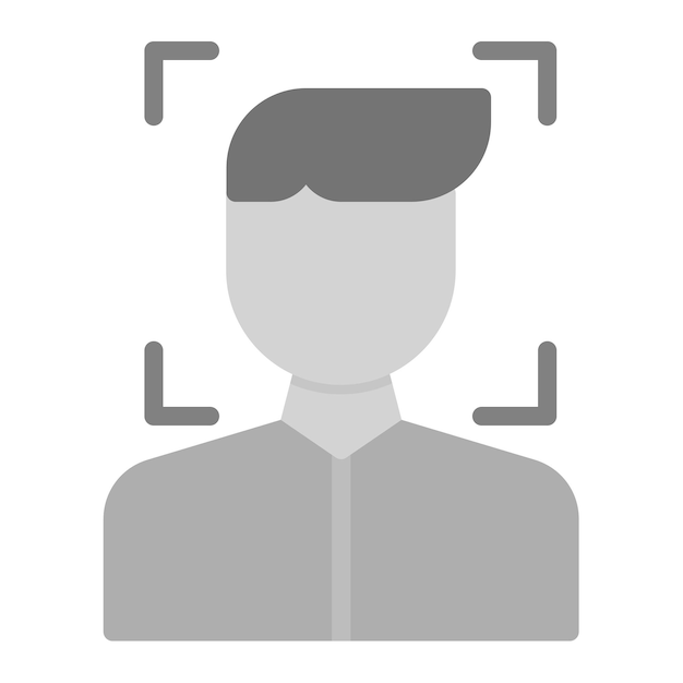 Imagen vectorial de icono de reconocimiento facial Puede utilizarse para la biometría