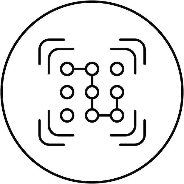 Imagen vectorial de icono de reconocimiento de patrones Puede utilizarse para la inteligencia artificial