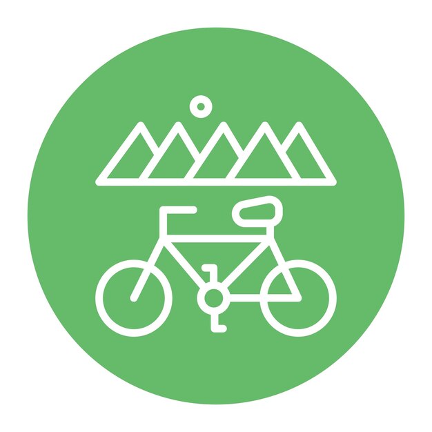Imagen vectorial del icono del recorrido en bicicleta Se puede utilizar para la aventura