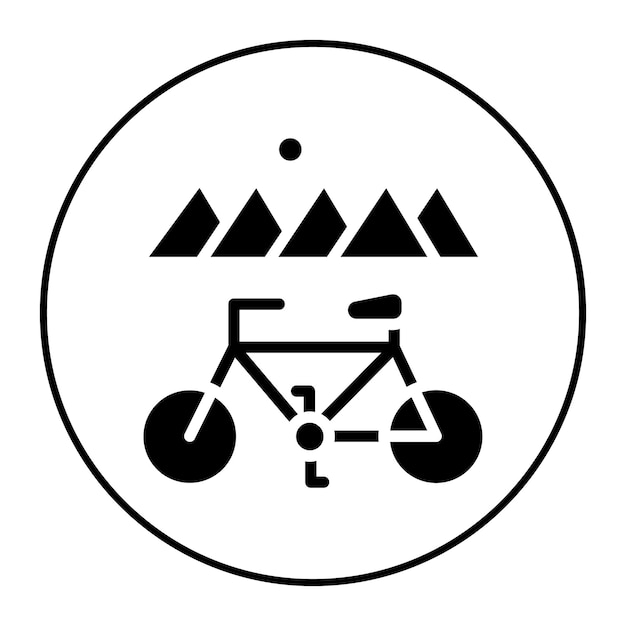 Imagen vectorial del icono del recorrido en bicicleta Se puede utilizar para la aventura