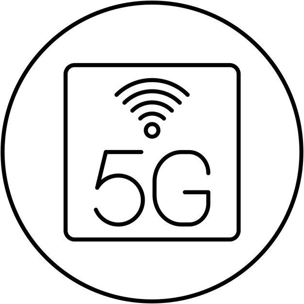 La imagen vectorial del icono de la red 5G puede usarse para el futuro