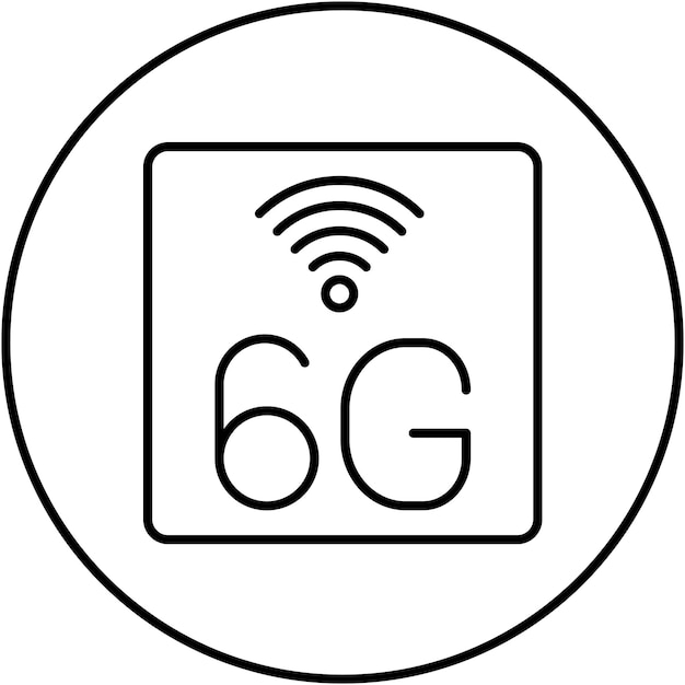 La imagen vectorial del icono de la red 6G puede usarse para el futuro