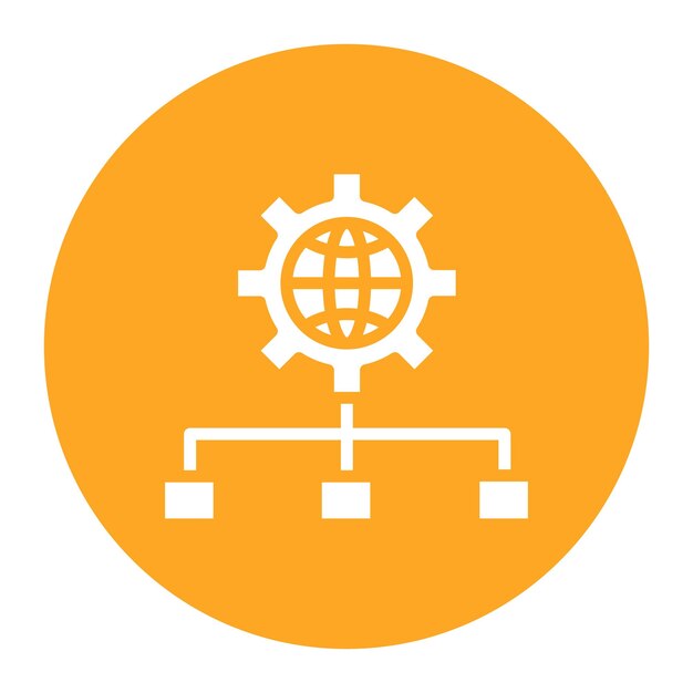 Imagen vectorial del icono de la red de desarrollo Se puede utilizar para la creación de redes